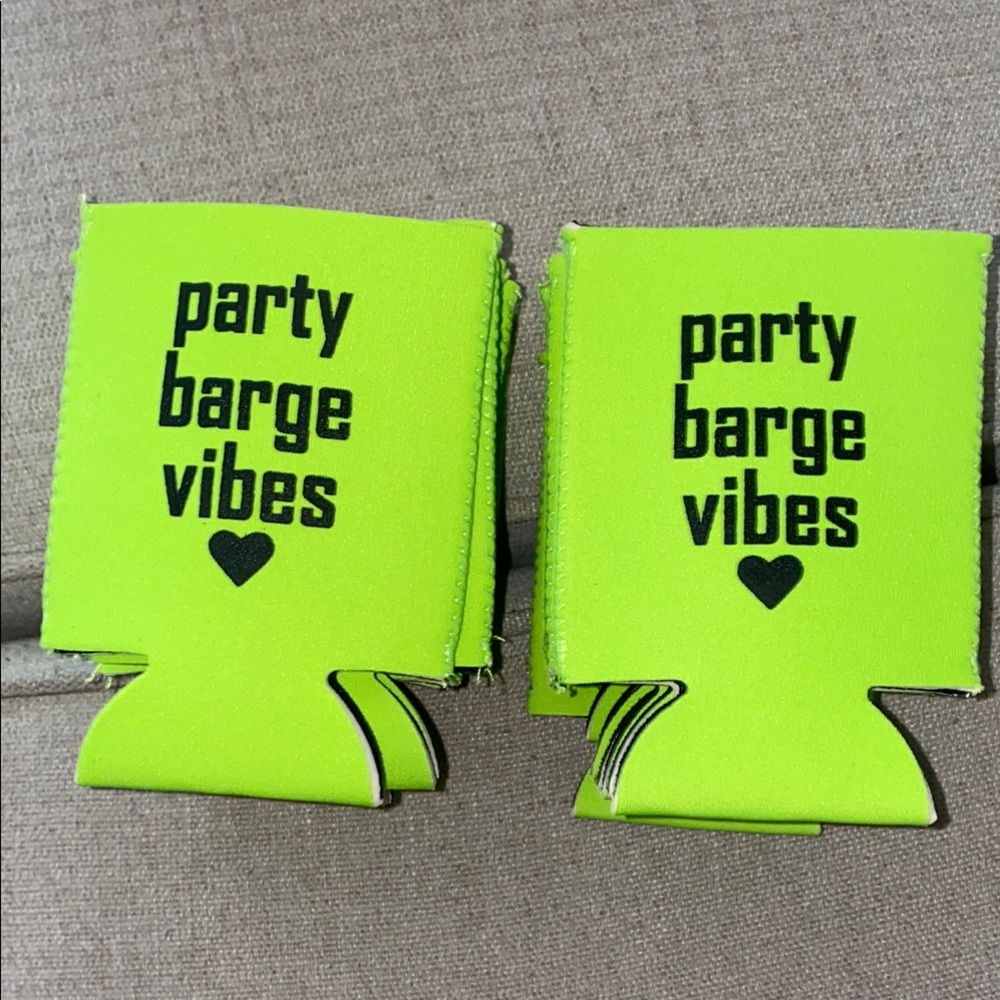 Party Barge Vibes Neon Green Can Coolers